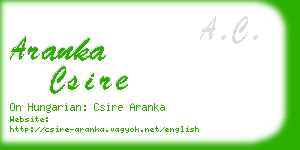 aranka csire business card